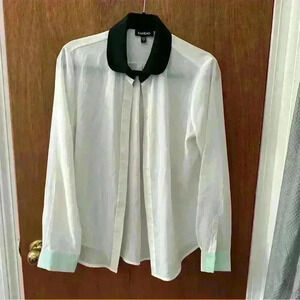 Bebe Sheer button down Blouse